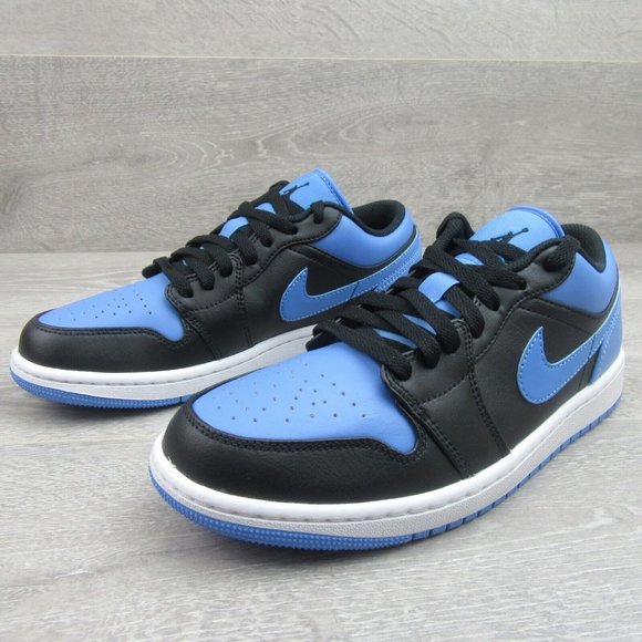 Air Jordan 1 Low University Blue Black Sneakers Mens Size 10.5 NEW - Picture 4 of 13